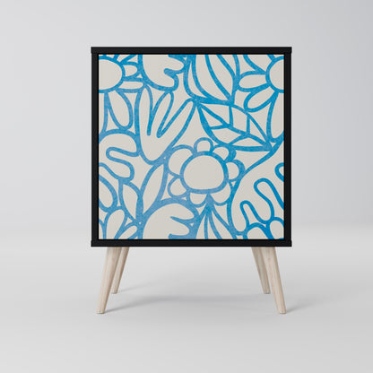 BLOOMY MORNING 1-Door Sideboard in Black Finish