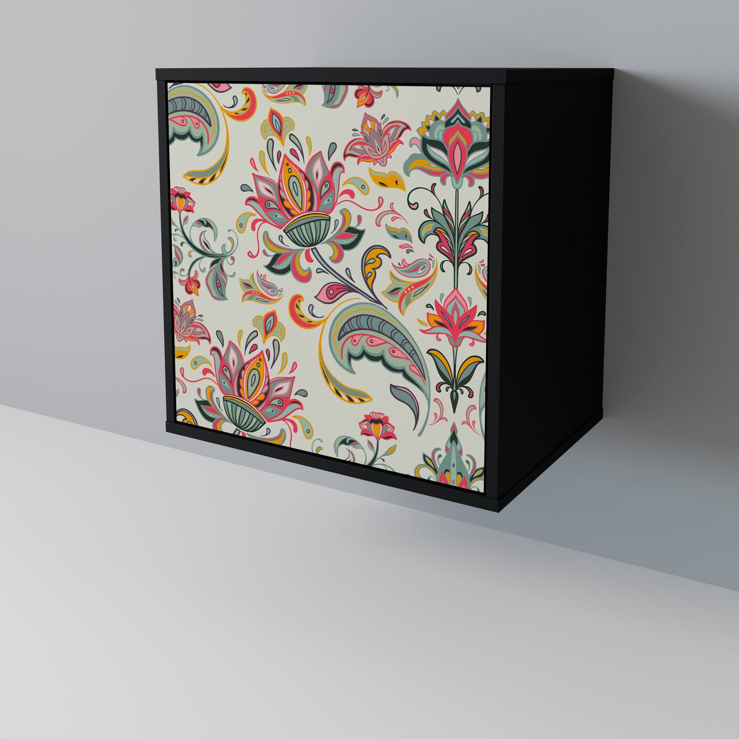 ORGANIC FOLKLORE 1-Door Sideboard in Black Finish