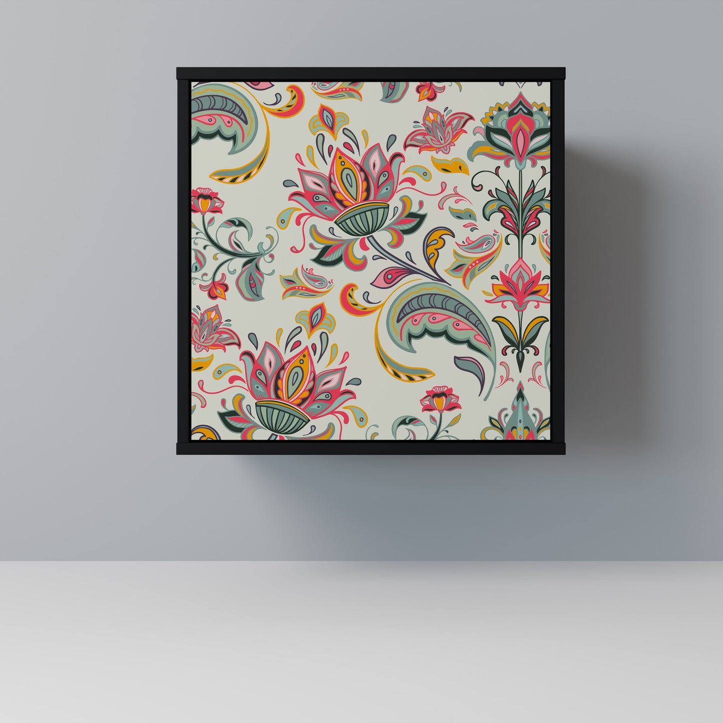 ORGANIC FOLKLORE 1-Door Sideboard in Black Finish