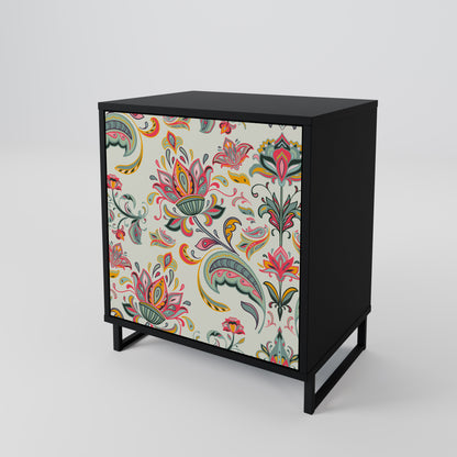 ORGANIC FOLKLORE 1-Door Sideboard in Black Finish