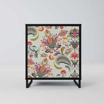 ORGANIC FOLKLORE 1-Door Sideboard in Black Finish