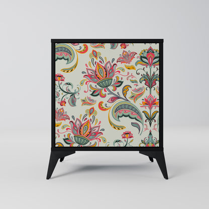 ORGANIC FOLKLORE 1-Door Sideboard in Black Finish