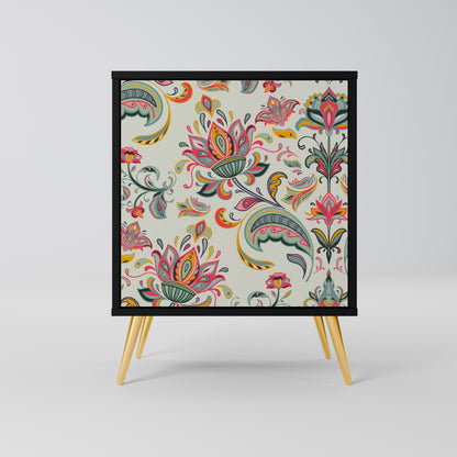 ORGANIC FOLKLORE 1-Door Sideboard in Black Finish