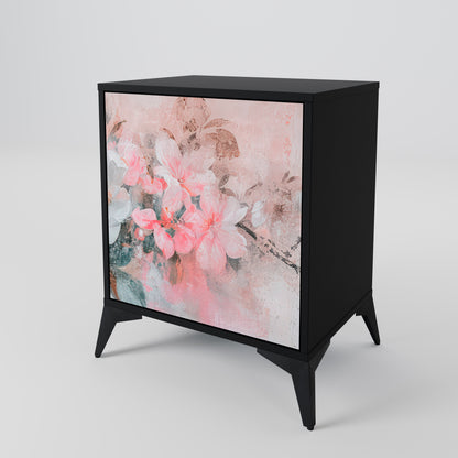 CHERRY BLOSSOM 1-Door Sideboard in Black Finish