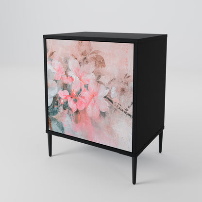 CHERRY BLOSSOM 1-Door Sideboard in Black Finish