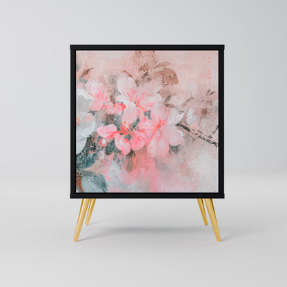 CHERRY BLOSSOM 1-Door Sideboard in Black Finish