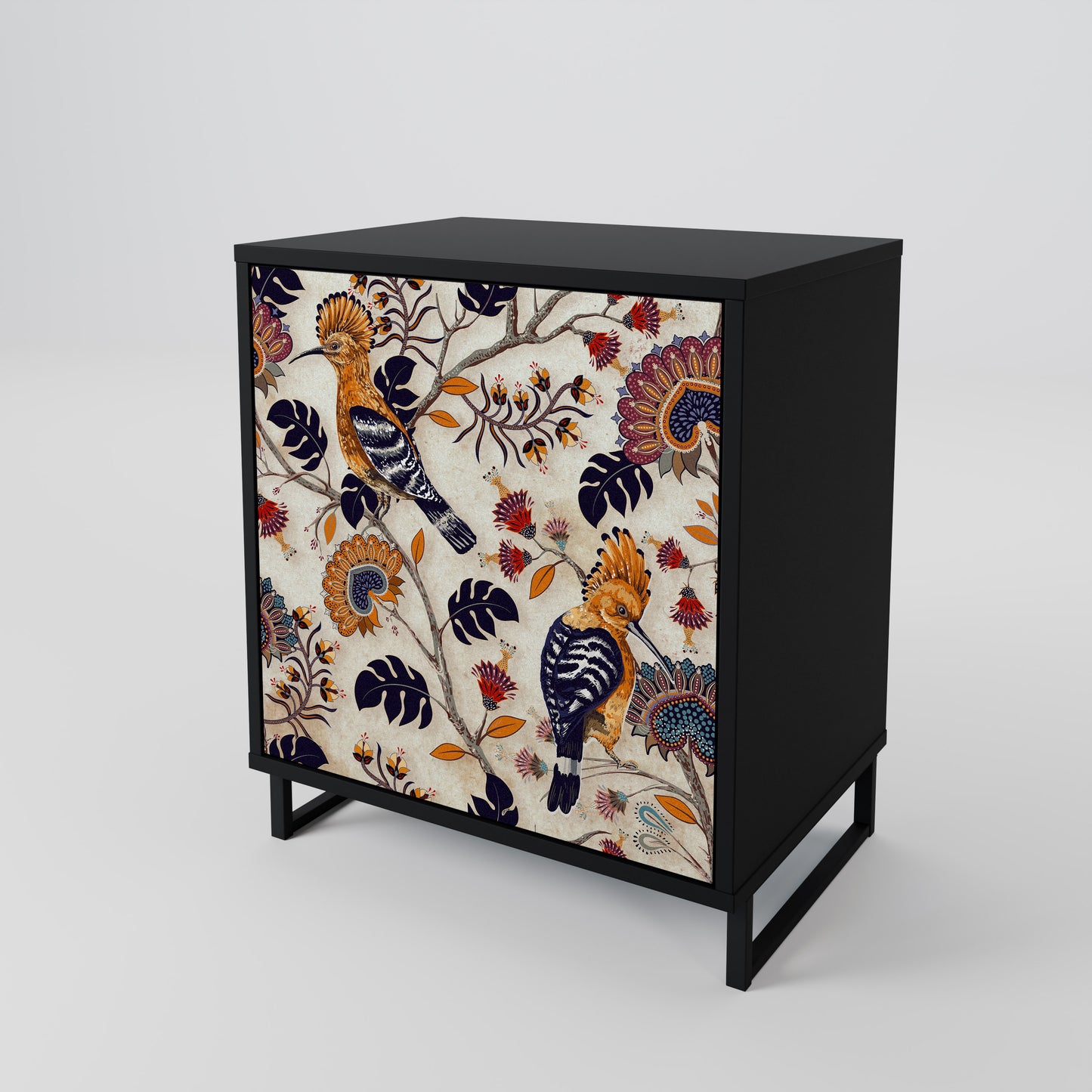 Credenza EMINENT HOOPOE a 1 anta con finitura nera