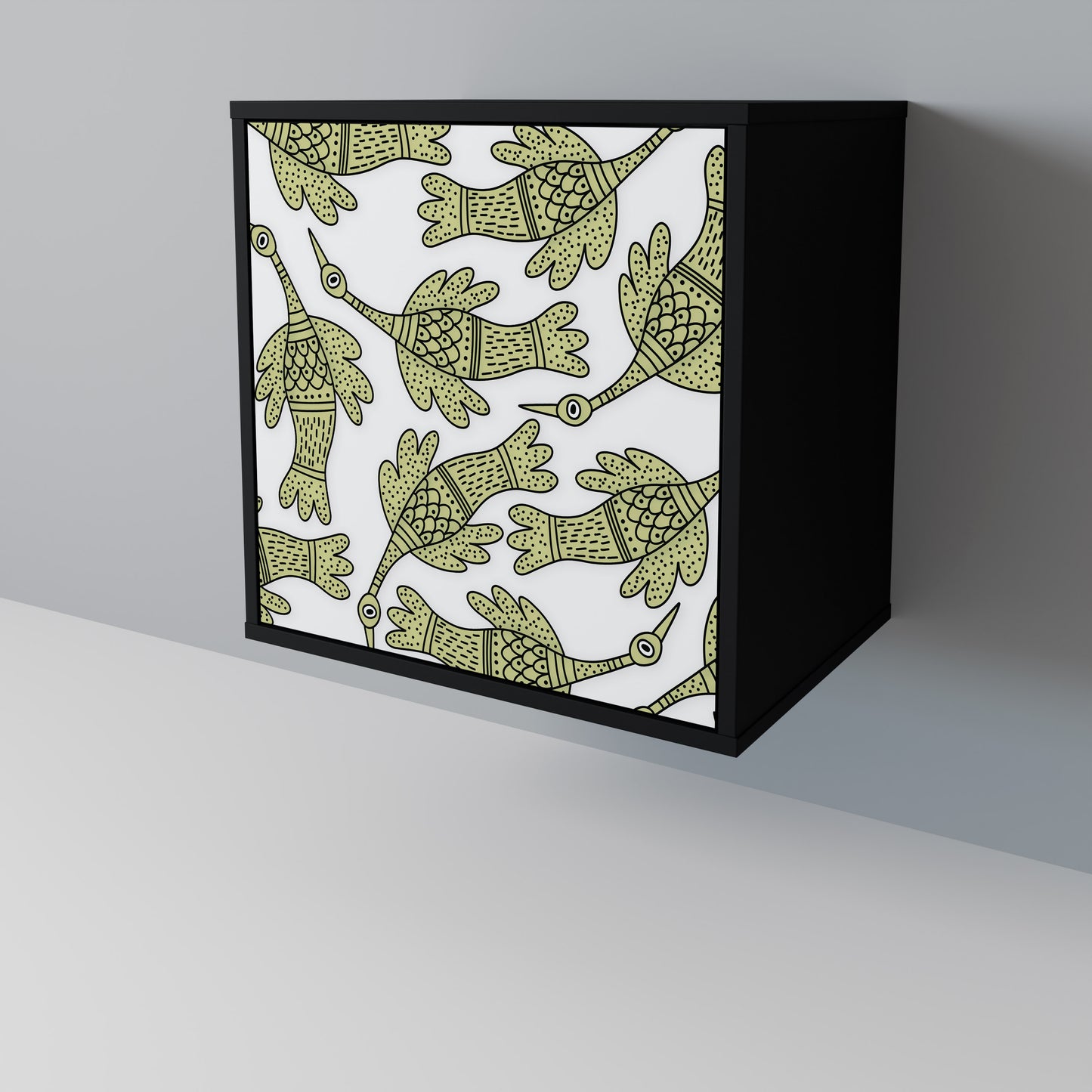 SEEDLING SONGBIRD 1-Door Sideboard in Black Finish