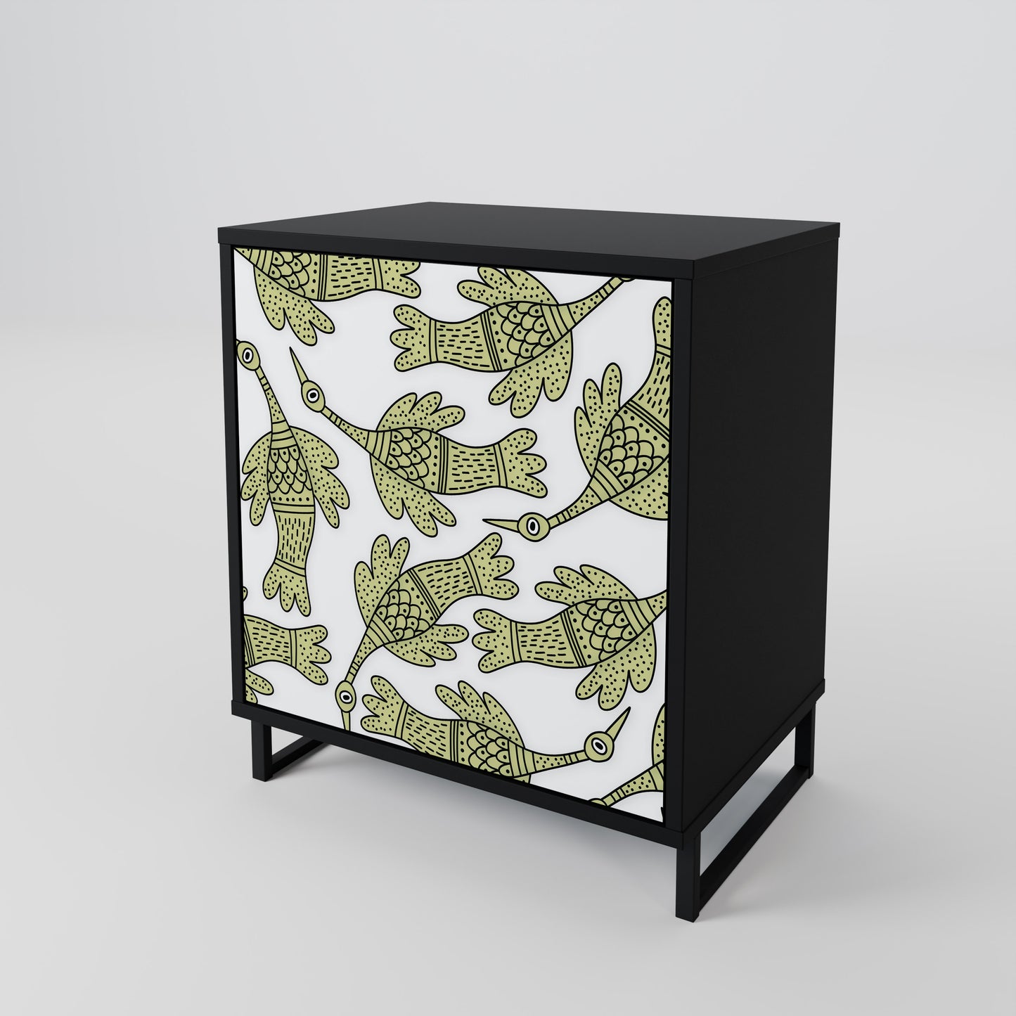 SEEDLING SONGBIRD 1-Door Sideboard in Black Finish