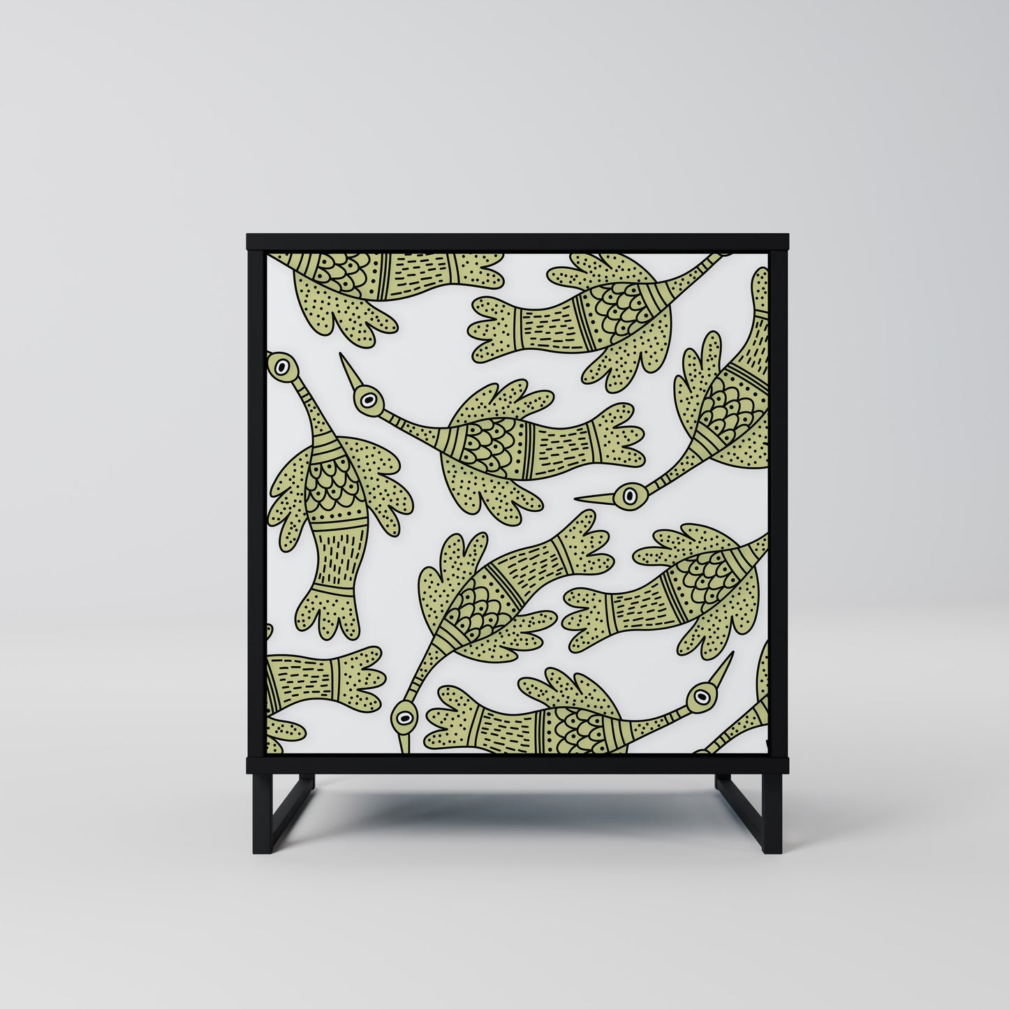 SEEDLING SONGBIRD 1-Door Sideboard in Black Finish