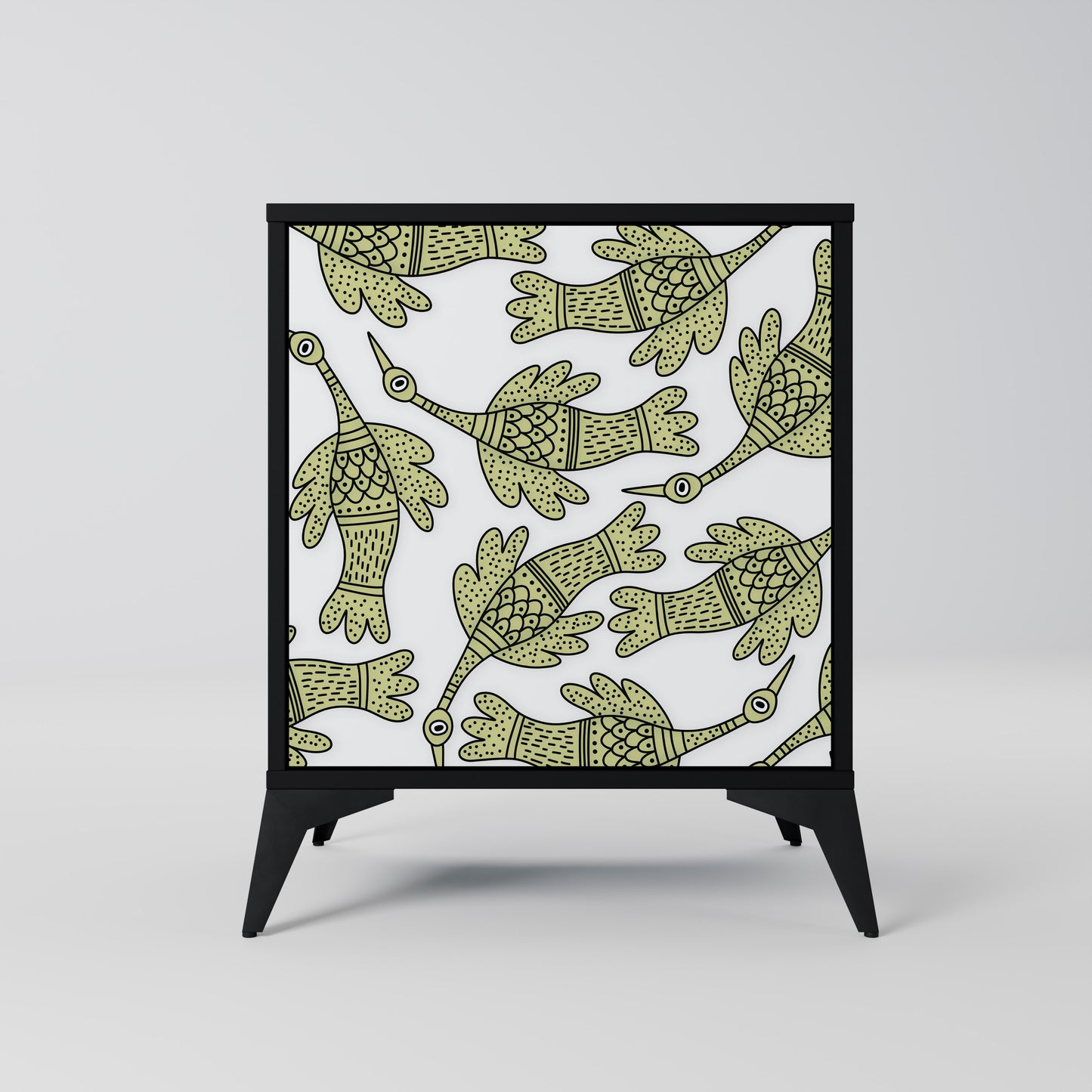 SEEDLING SONGBIRD 1-Door Sideboard in Black Finish