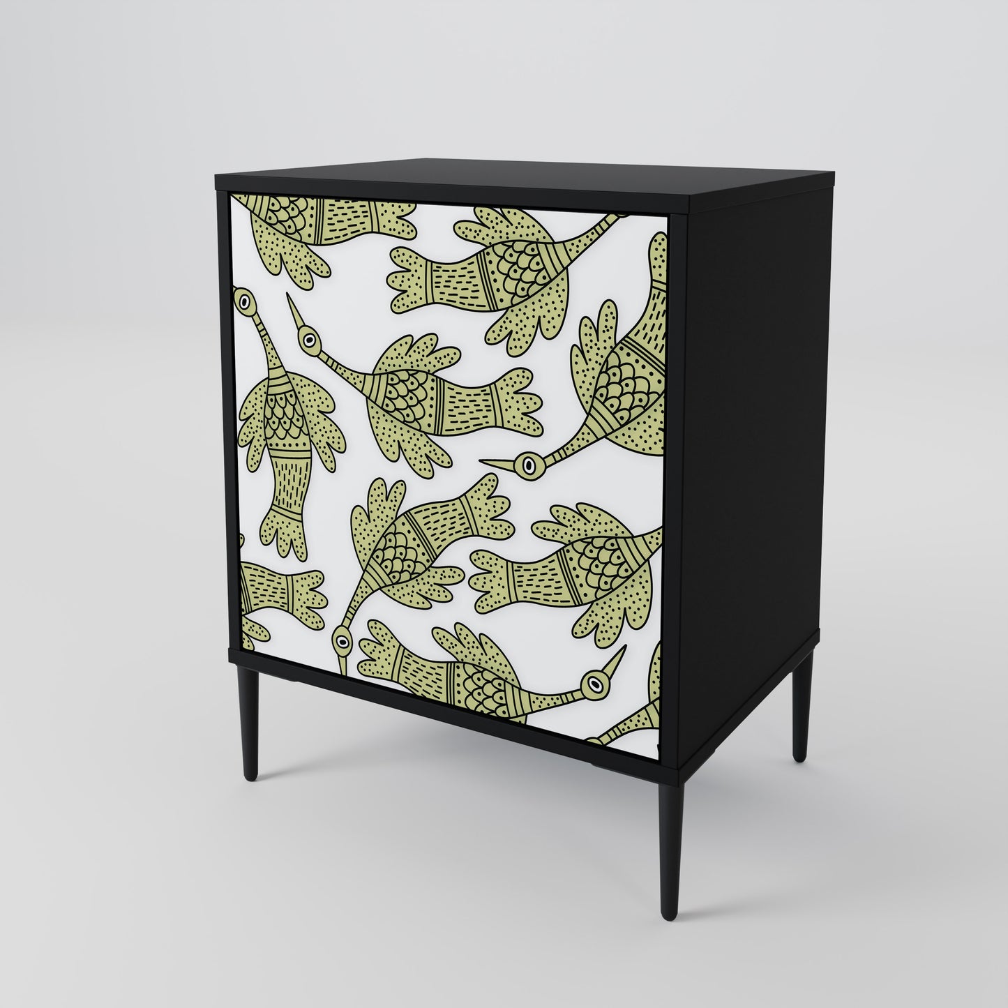 SEEDLING SONGBIRD 1-Door Sideboard in Black Finish