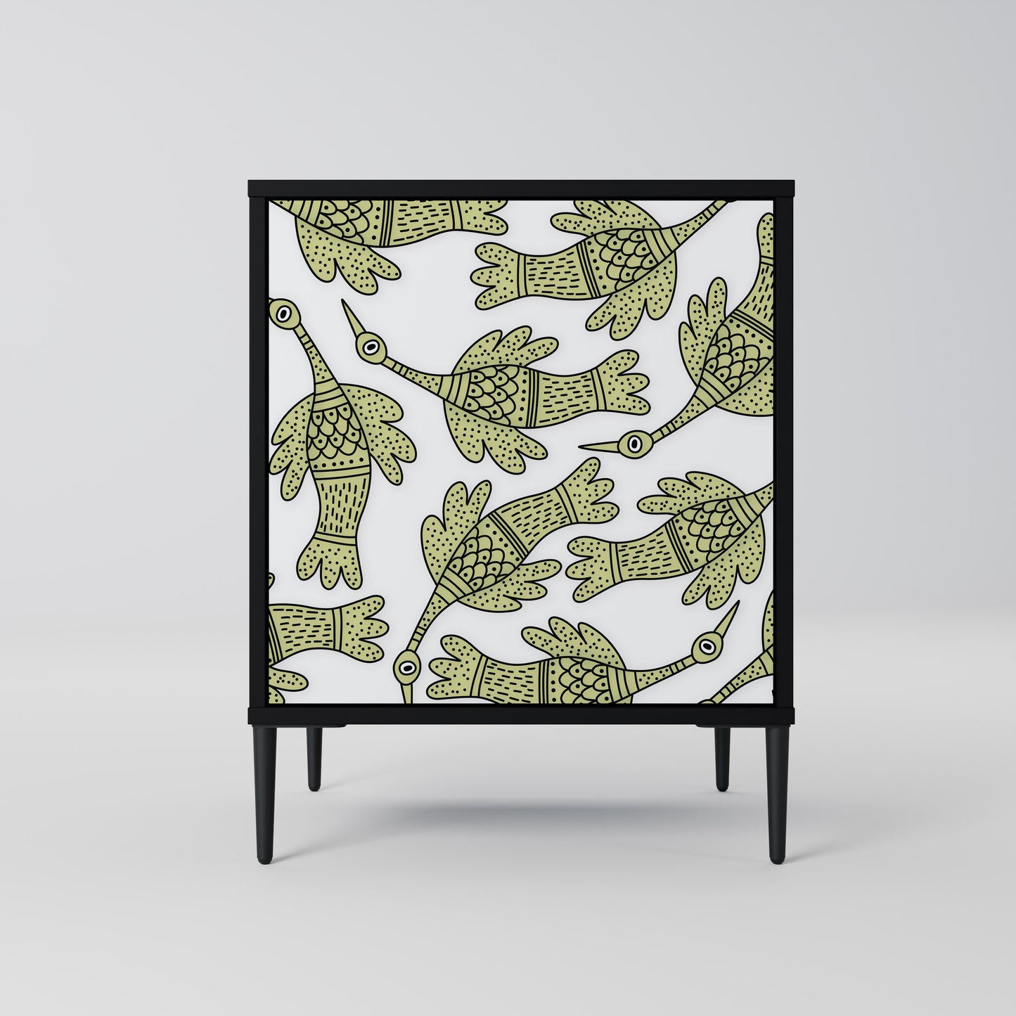 SEEDLING SONGBIRD 1-Door Sideboard in Black Finish