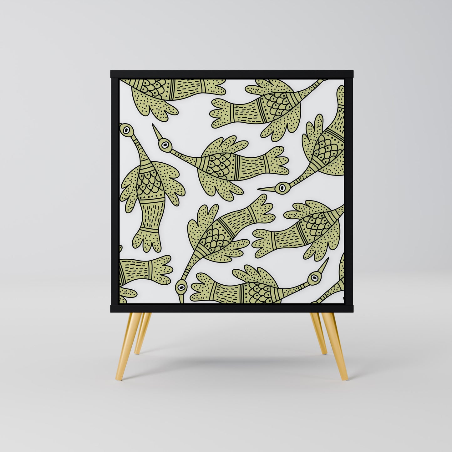 SEEDLING SONGBIRD 1-Door Sideboard in Black Finish