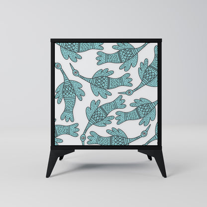 WATERSPOUT SONGIBIRD 1-Door Sideboard in Black Finish