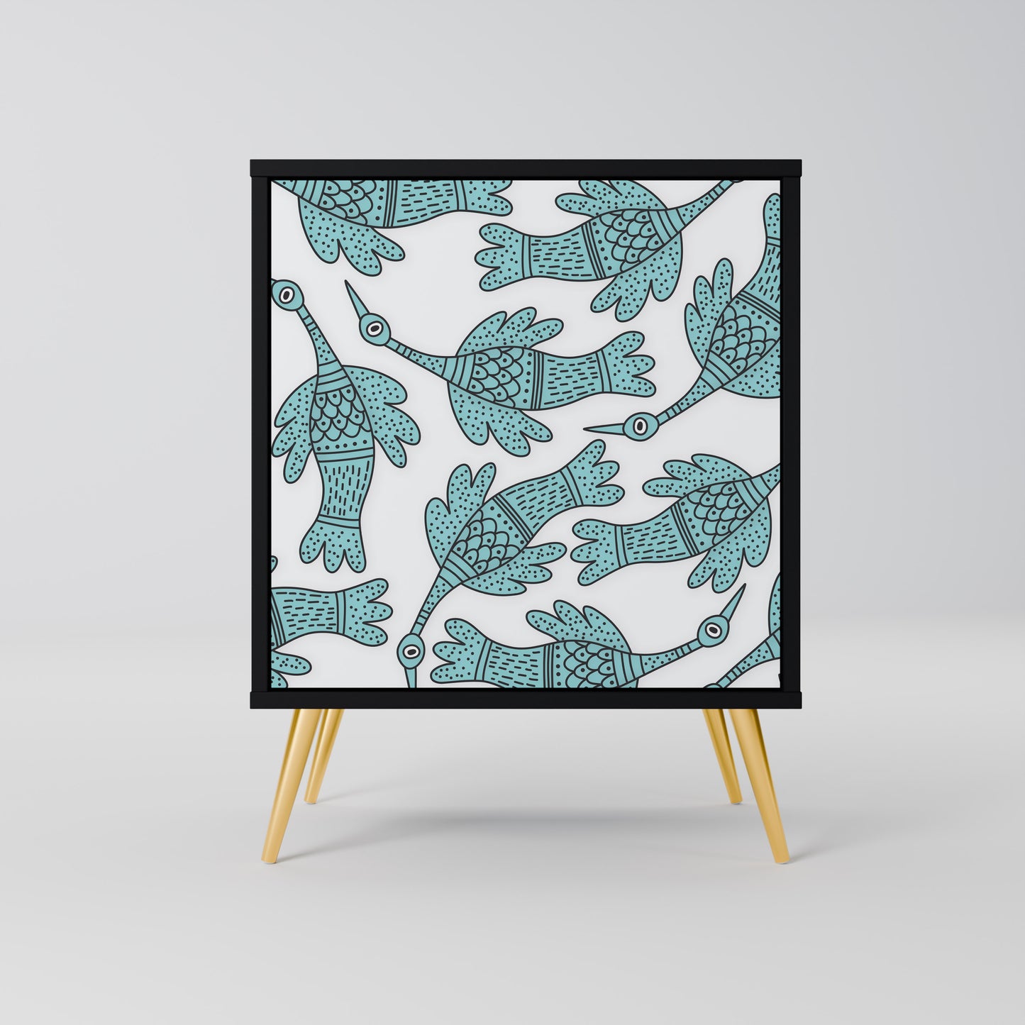 WATERSPOUT SONGIBIRD 1-Door Sideboard in Black Finish