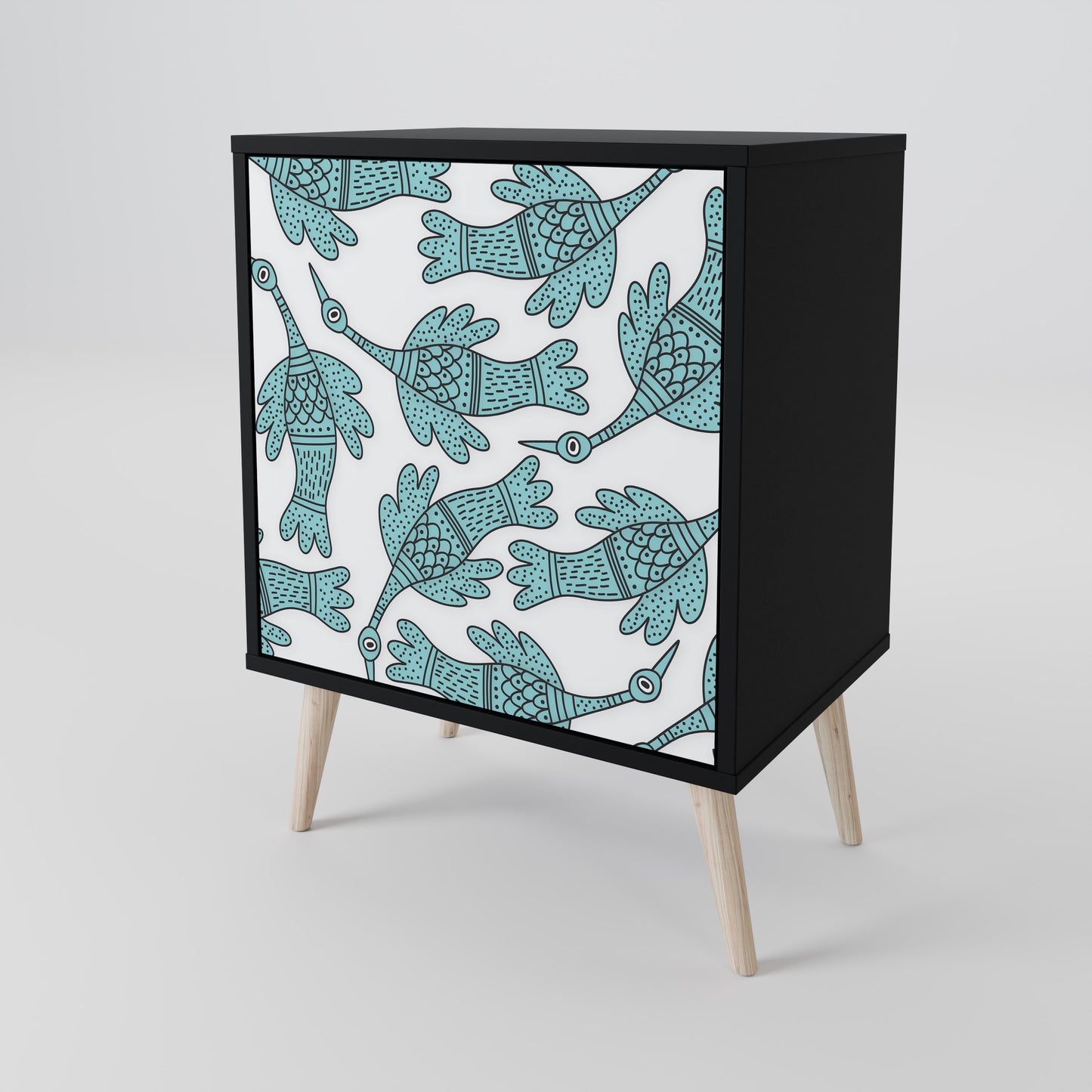 WATERSPOUT SONGIBIRD 1-Door Sideboard in Black Finish