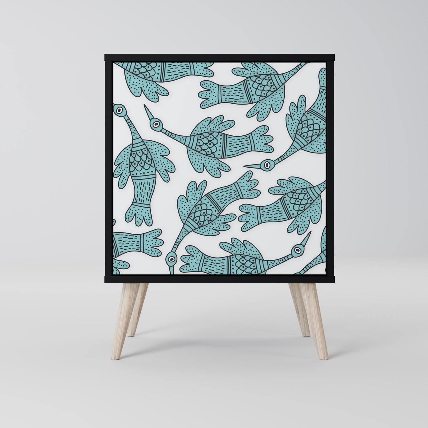 WATERSPOUT SONGIBIRD 1-Door Sideboard in Black Finish