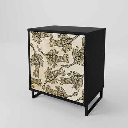 ALMONDINE SONGBIRD 1-Door Sideboard in Black Finish