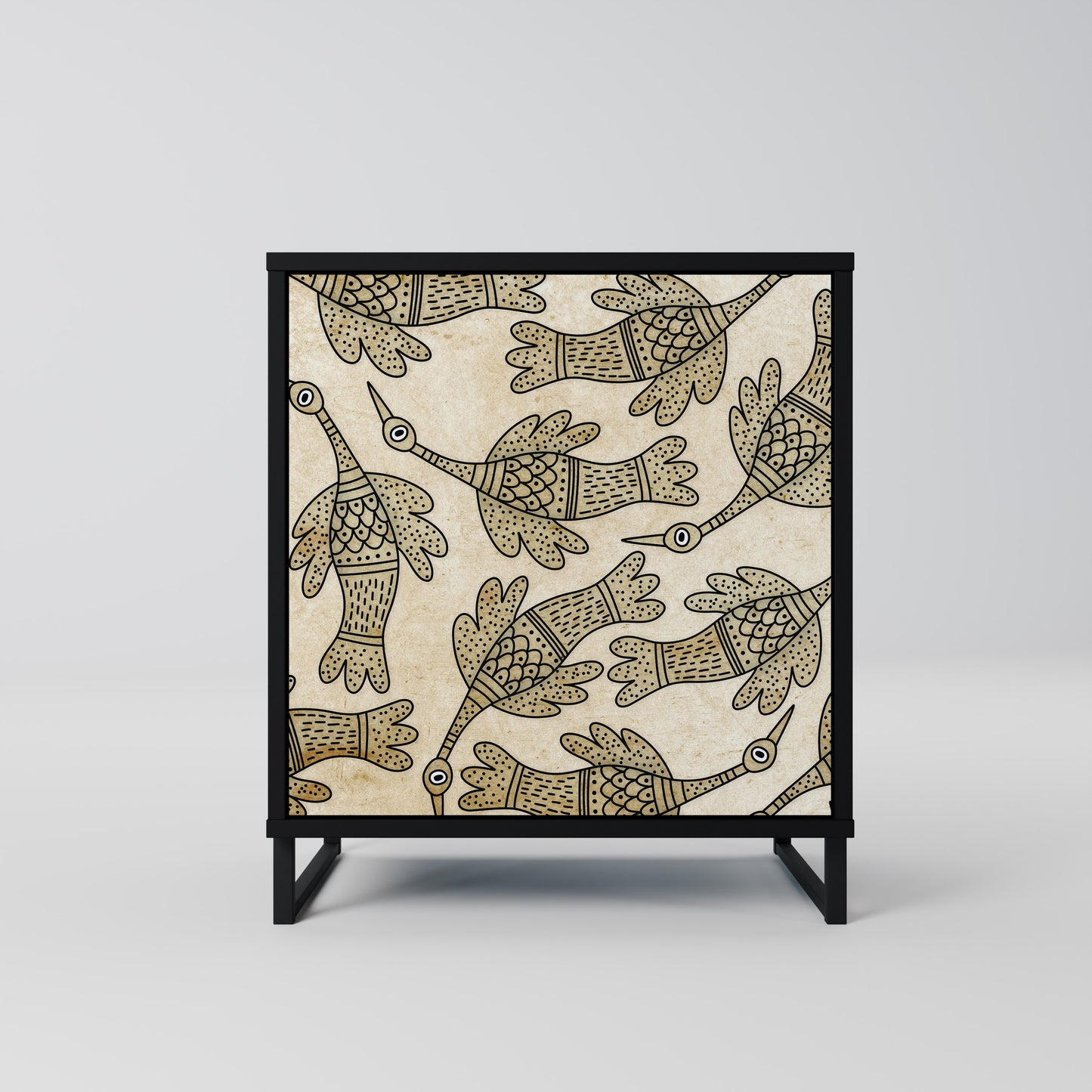 Credenza ALMONDINE SONGBIRD a 1 anta con finitura nera