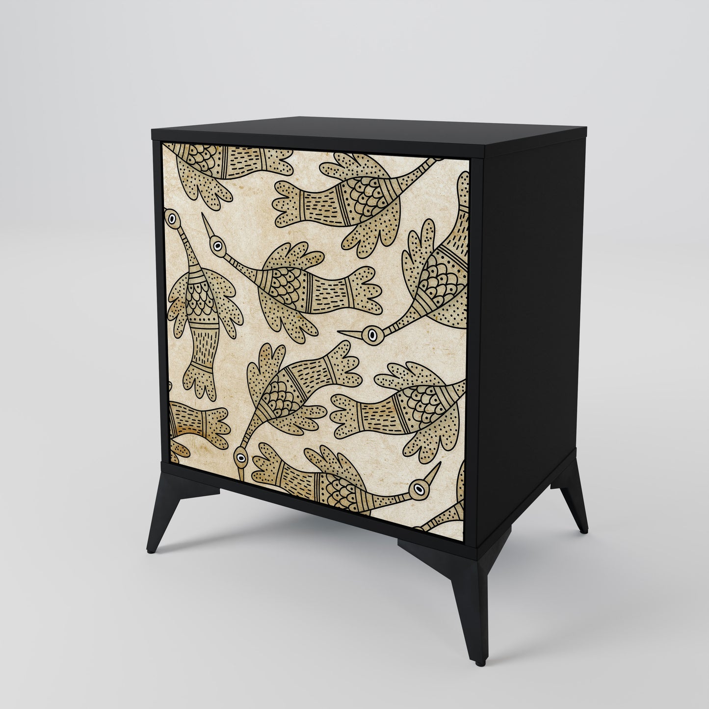 ALMONDINE SONGBIRD 1-Door Sideboard in Black Finish