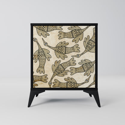 Credenza ALMONDINE SONGBIRD a 1 anta con finitura nera