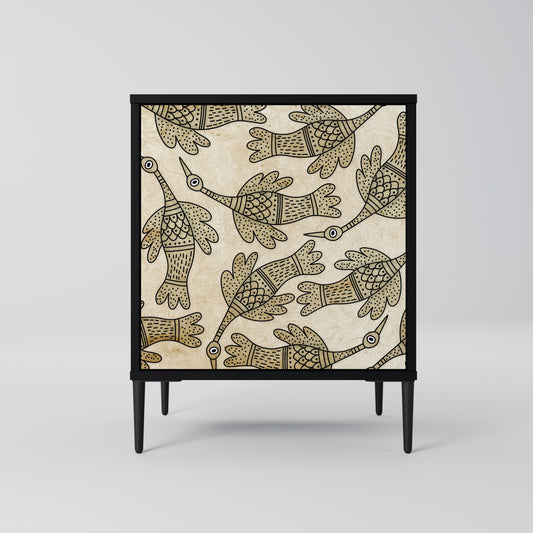 Credenza ALMONDINE SONGBIRD a 1 anta con finitura nera