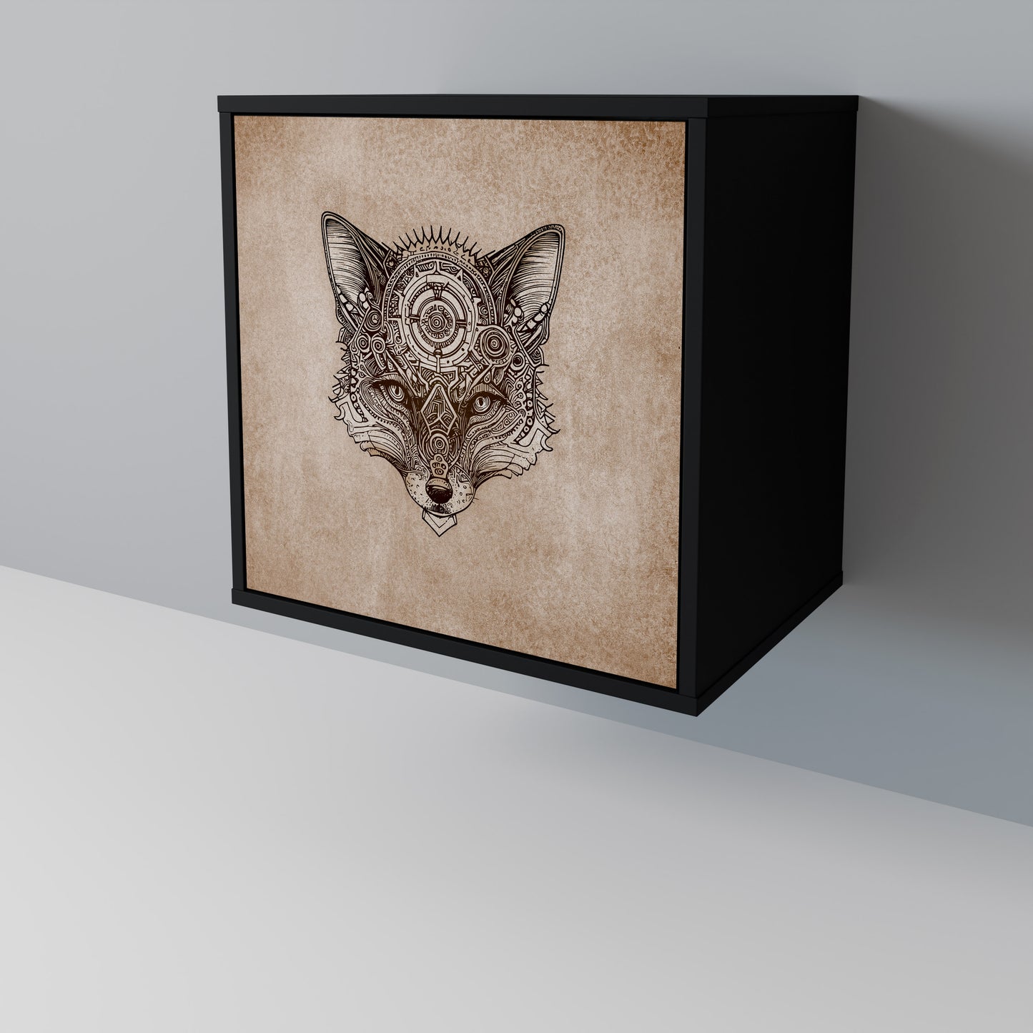STEAMPUNK CLAN 1-Door Sideboard in Black Finish