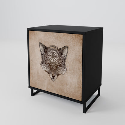 Credenza a 1 anta STEAMPUNK CLAN con finitura nera