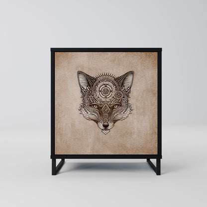 STEAMPUNK CLAN 1-Door Sideboard in Black Finish