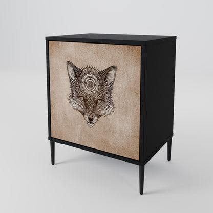Credenza a 1 anta STEAMPUNK CLAN con finitura nera