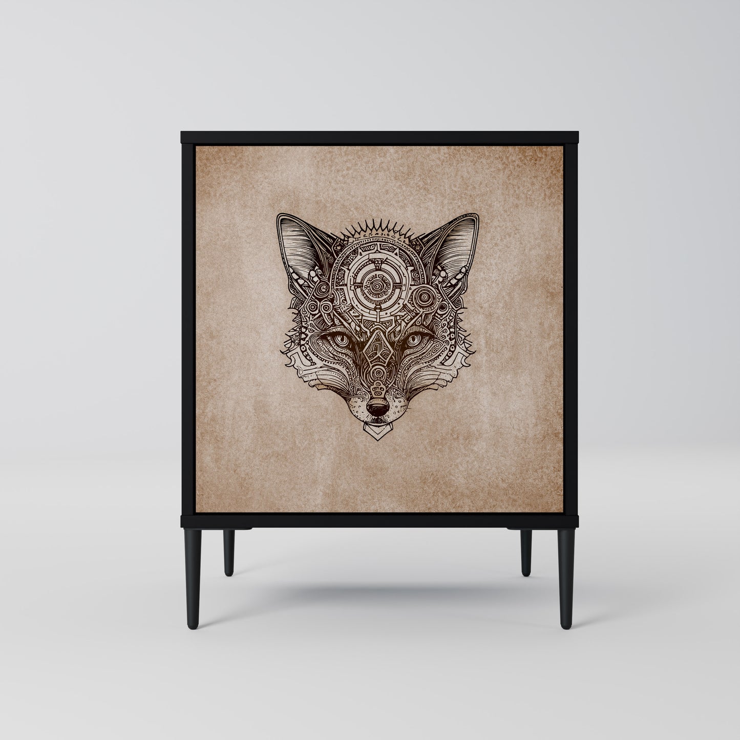 Credenza a 1 anta STEAMPUNK CLAN con finitura nera