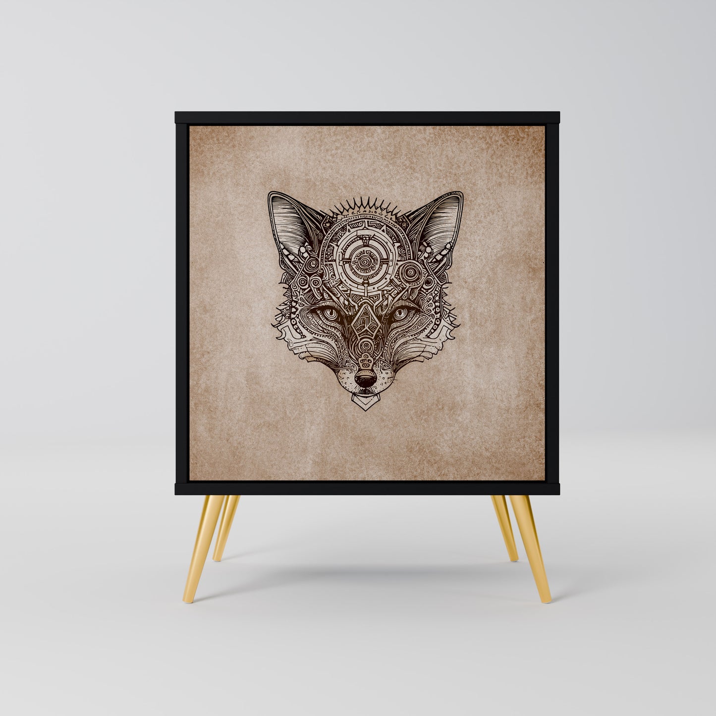 Credenza a 1 anta STEAMPUNK CLAN con finitura nera