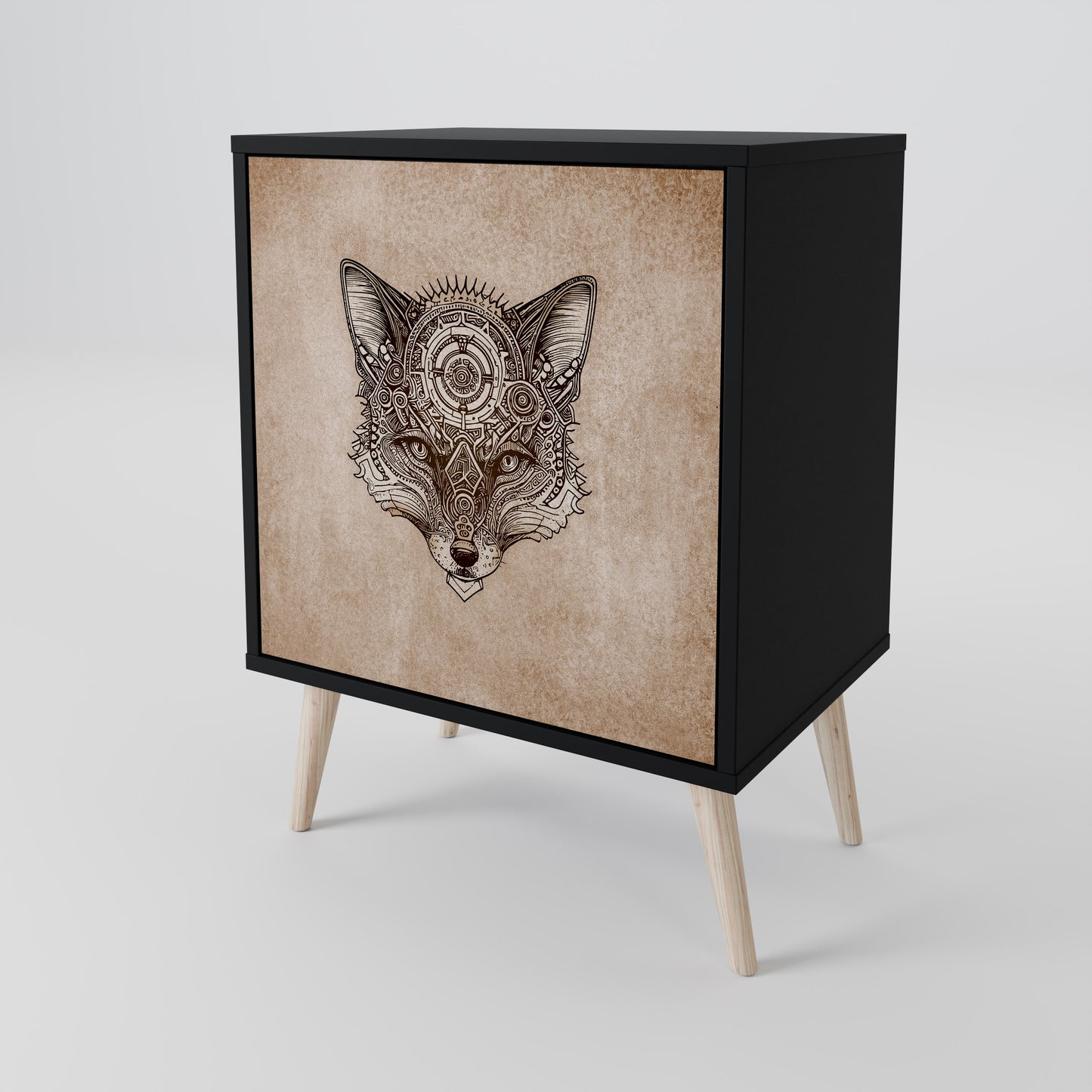 Credenza a 1 anta STEAMPUNK CLAN con finitura nera