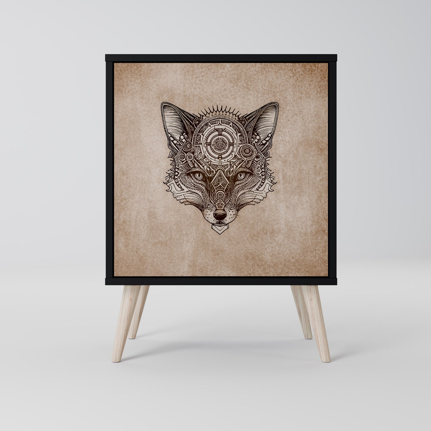 Credenza a 1 anta STEAMPUNK CLAN con finitura nera