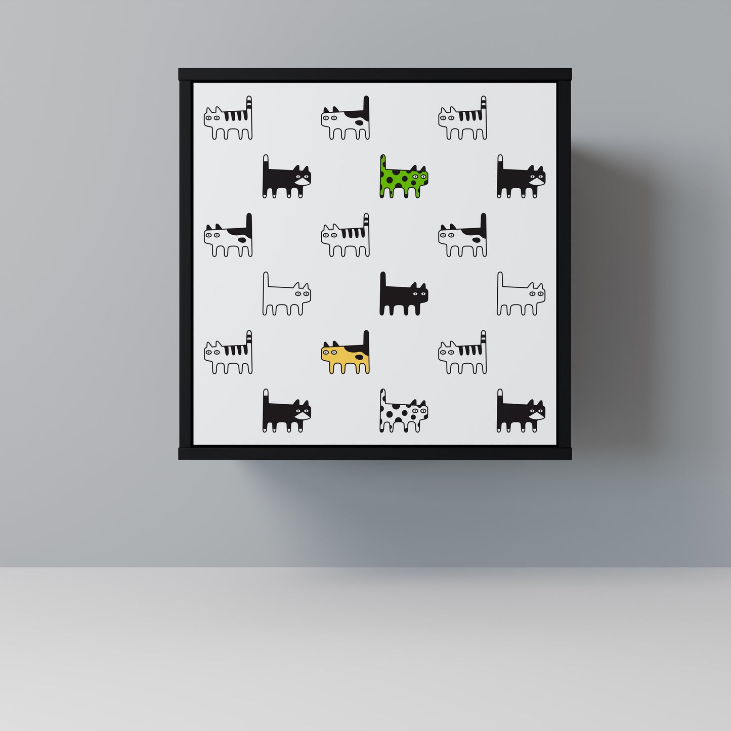 CATS COMPILATION Credenza a 1 anta con finitura nera