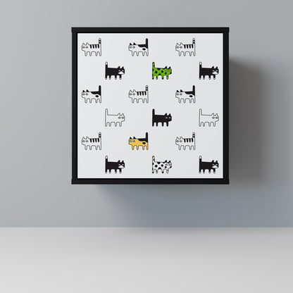 CATS COMPILATION Credenza a 1 anta con finitura nera
