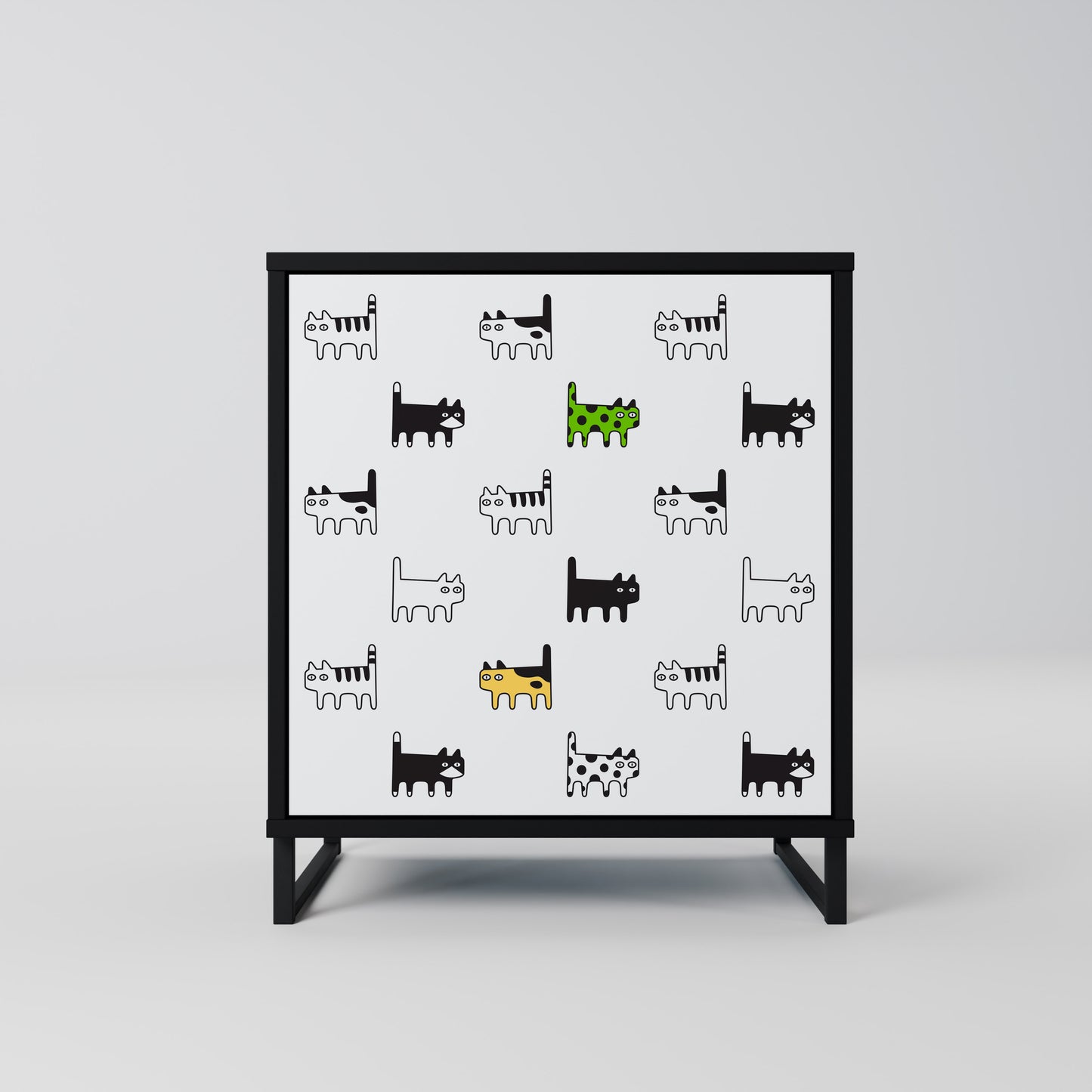 CATS COMPILATION Credenza a 1 anta con finitura nera