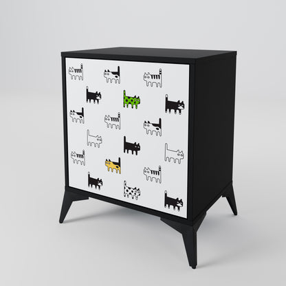 CATS COMPILATION Credenza a 1 anta con finitura nera