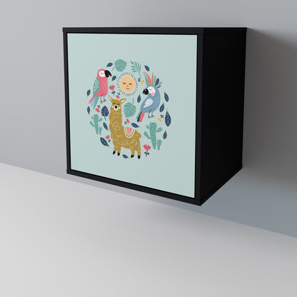 Credenza a 1 anta COLORFUL ALPACAS con finitura nera