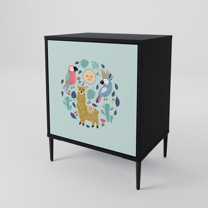 Credenza a 1 anta COLORFUL ALPACAS con finitura nera