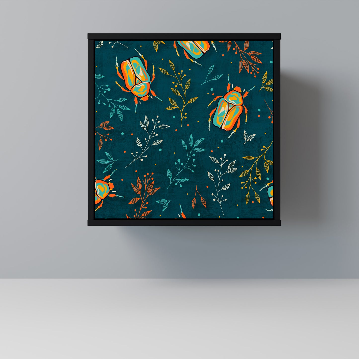 Credenza AUTUMN INSETTI a 1 anta con finitura nera