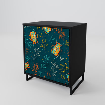 Credenza AUTUMN INSETTI a 1 anta con finitura nera