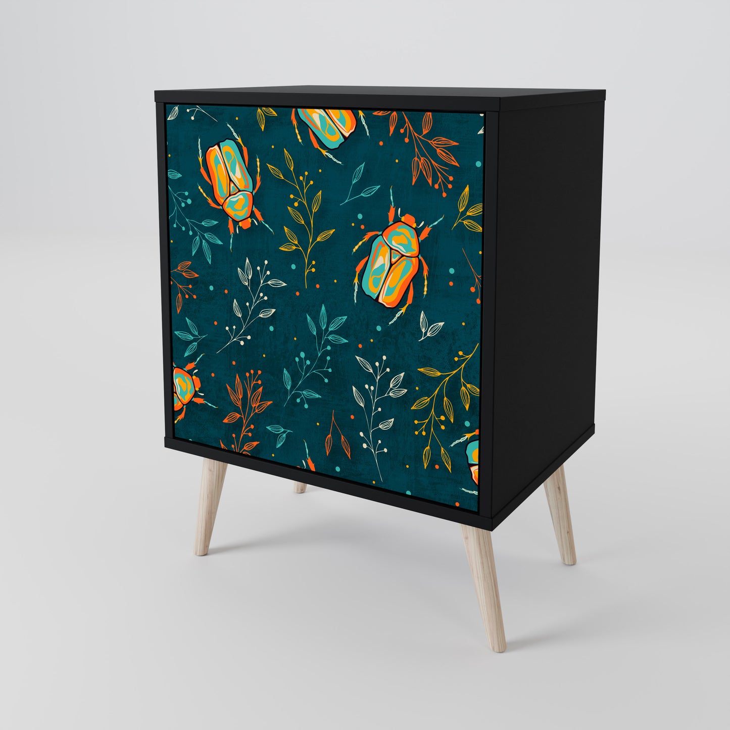 Credenza AUTUMN INSETTI a 1 anta con finitura nera