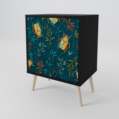 Credenza AUTUMN INSETTI a 1 anta con finitura nera