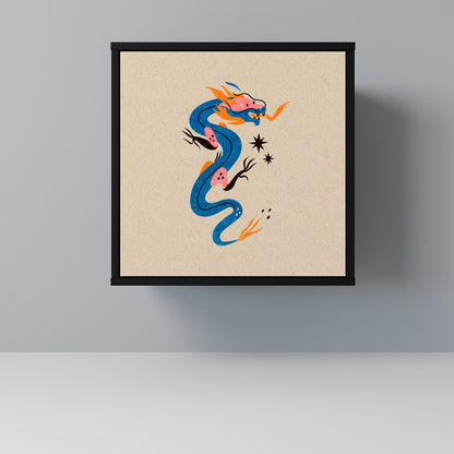 MYTHOLOGICAL CREATURES 1-Door Sideboard in Black Finish