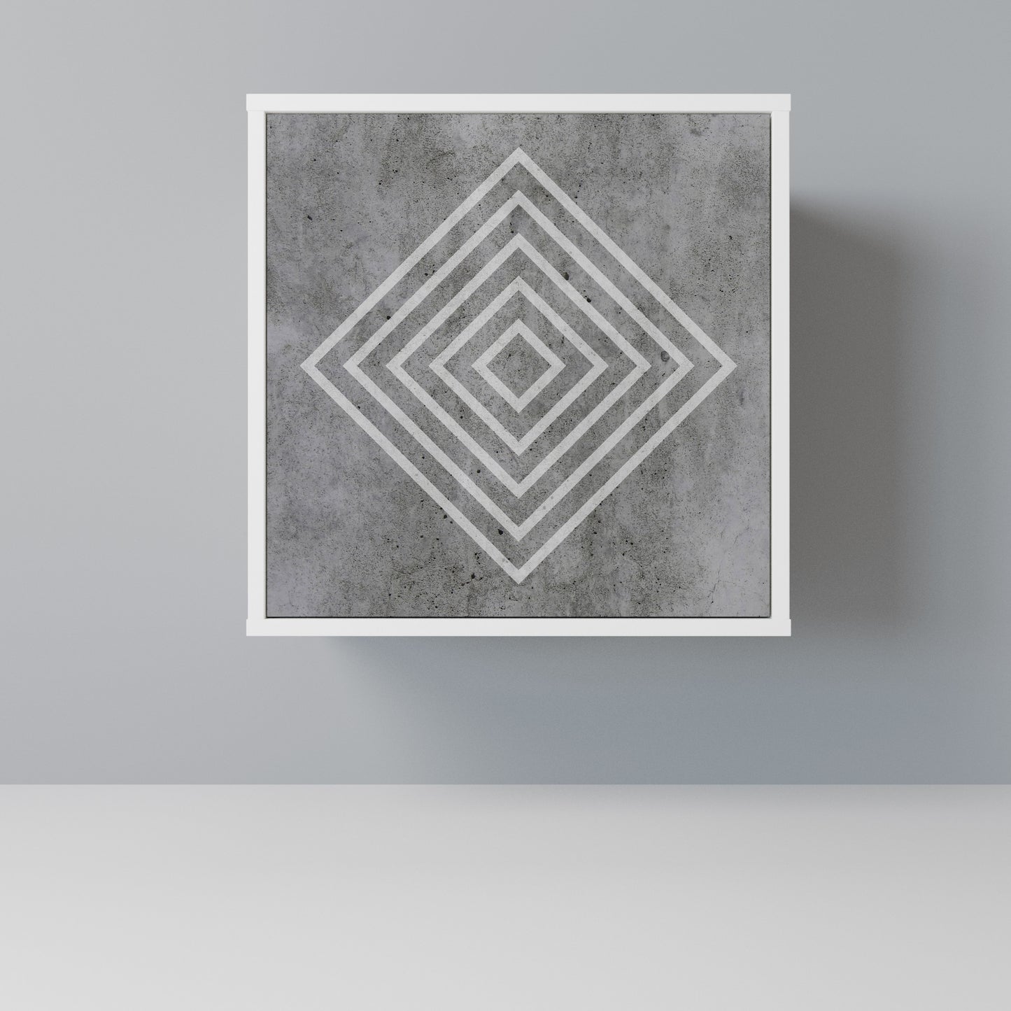 POLYGONAL ARTISTRY Madia a 1 Anta in Finitura Bianca