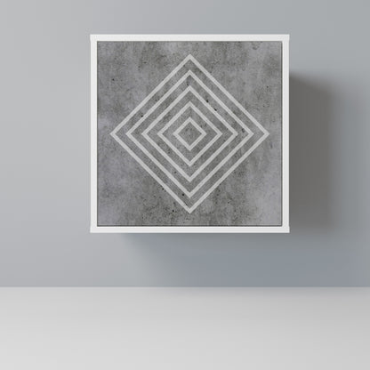 POLYGONAL ARTISTRY Madia a 1 Anta in Finitura Bianca