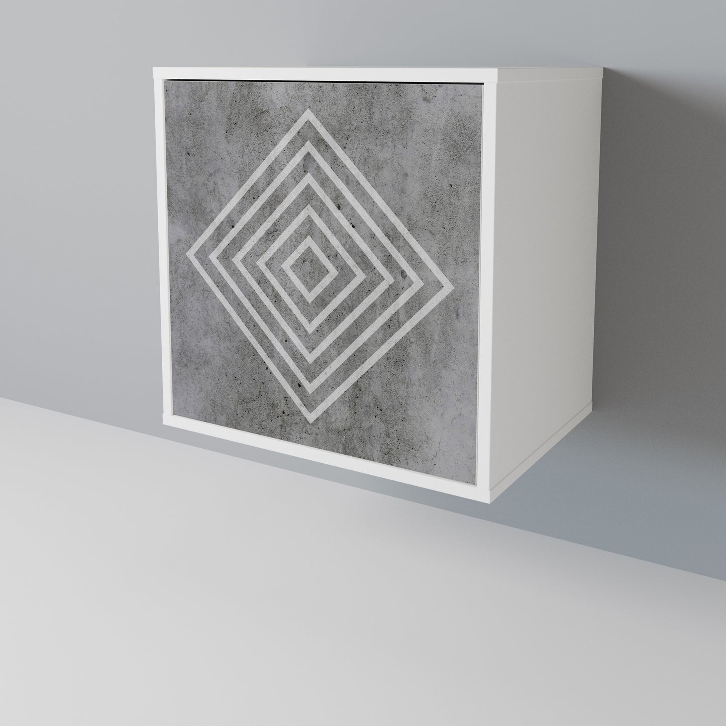 POLYGONAL ARTISTRY Madia a 1 Anta in Finitura Bianca