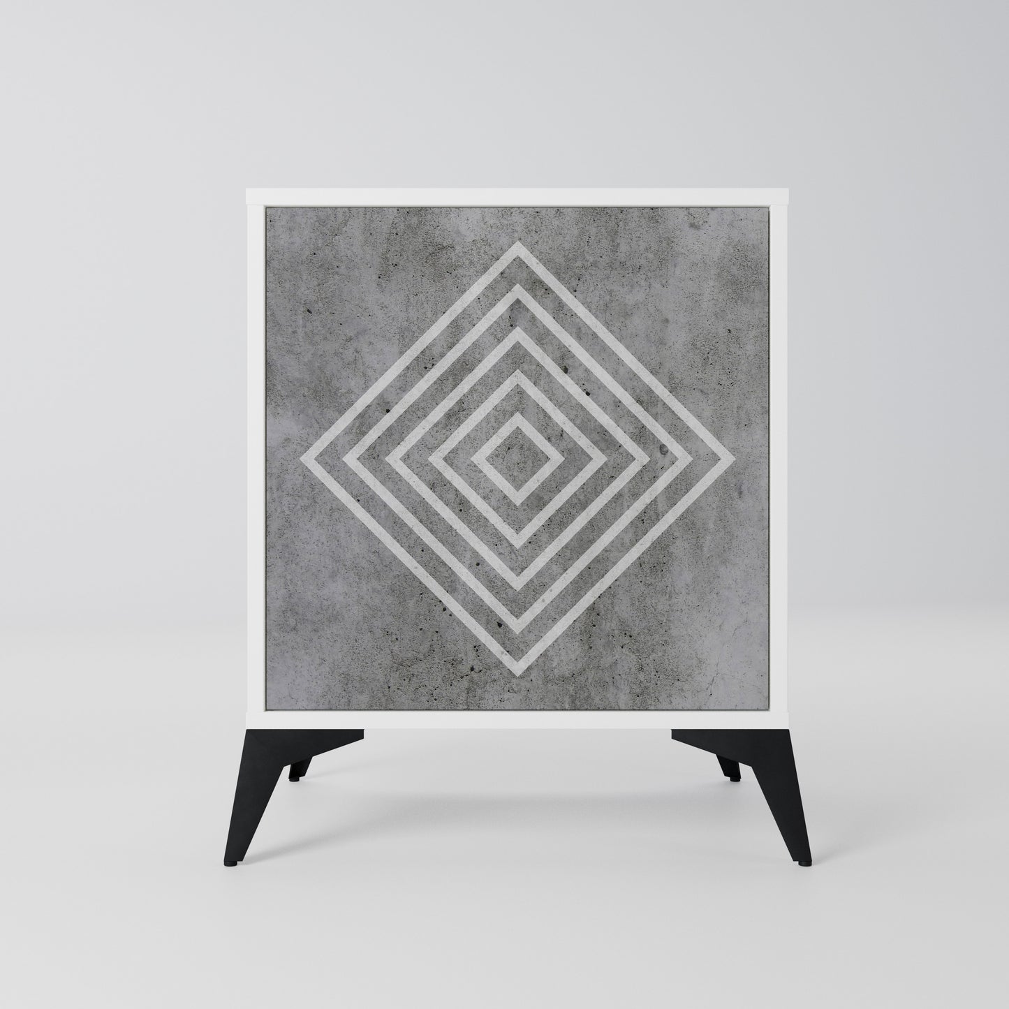 POLYGONAL ARTISTRY Madia a 1 Anta in Finitura Bianca